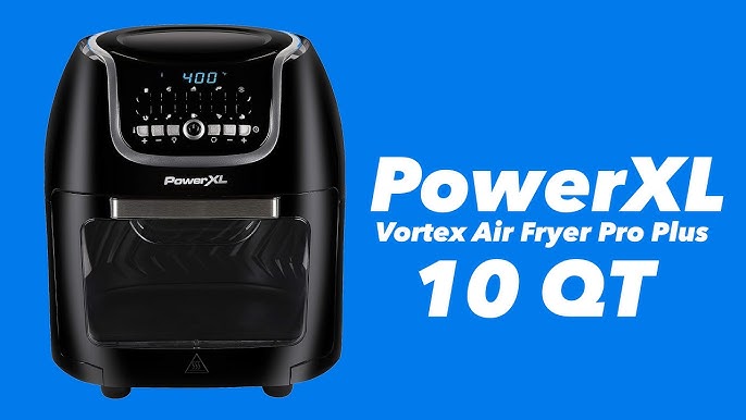 PowerXL Vortex Air Fryer Pro Plus 10 Quart Capacity, Black, 1700