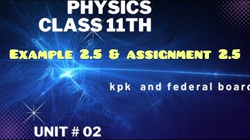 Physics Class 11th Example 2.5 & assignment 2.5 kpk board