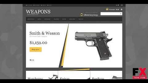 Preview Gun Shop Responsive Magento Theme TMT