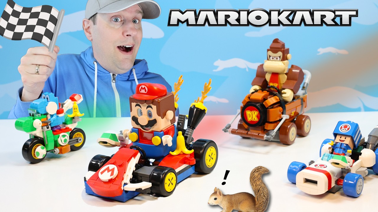 LEGO Mario Kart Sets Race for Review Yoshi Donkey Kong and Toad Builds!
