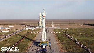 Chinese rocket rolled out to launch pad ahead of crew launch