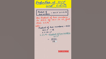 The product of two numbers and hcf is given .Find lcm | Hcf and lcm property sum #shorts