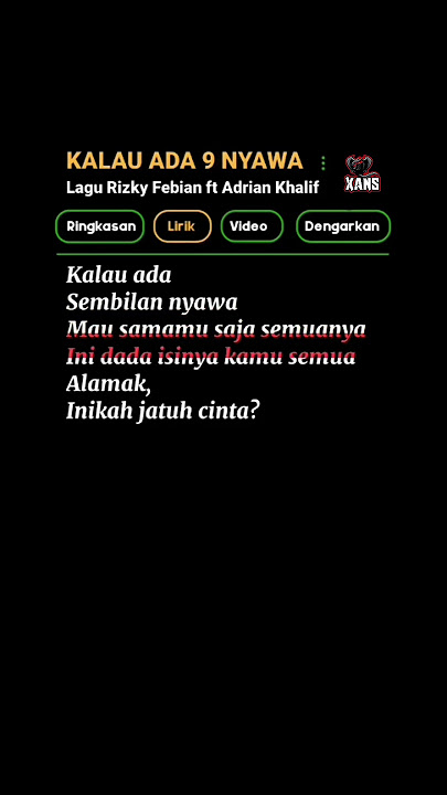 LIRIK LAGU ADA 9 NYAWA #lirikgoogle #liriklagu #cover #fypシ #overlay #storytime