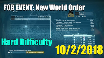 Metal Gear Solid V- FOB Event [New World Order] October 3rd HARD, Guide