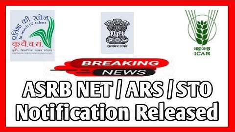Combined NET and ARS Notification Out #ICAR NET-2021 Notification Released #ASRB_NET_2021 #ARS #STO