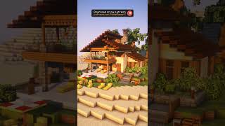 How to build a Largue Beach House + Interior in Minecraft 1.21  #minecraft #minecraftbuilding