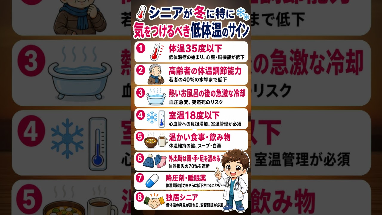 🌡️ シニアが冬に特に気をつけるべき低体温のサイン