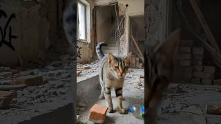 A Cat Was Crying for Help from an Abandoned Buildi