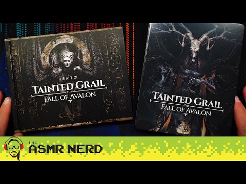 Tingly ASMR Game Unboxing 🎮😴 Tainted Grail: The Fall of Avalon Deluxe Edition [soft-spoken, tracing]