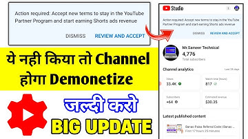 Accept new terms to stay in the youtube partner program and start earning shorts ads revenue