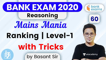 6:00 PM - IBPS PO Pre & Bank Mains 2020 | Reasoning by Basant Tripathi | Ranking (Level-1)