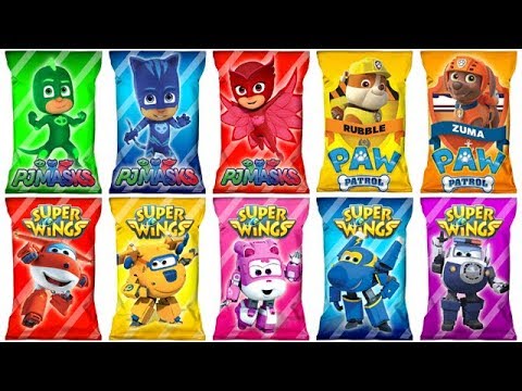 Pj Masks, Super Wings and Paw Patrol Toys, Learn Colors with Wrong Heads