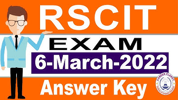 RSCIT Answer Key 6 March 2022| RKCL RSCIT Exam