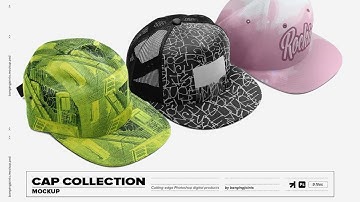 Download Cap Collection Mockup Stock Graphics