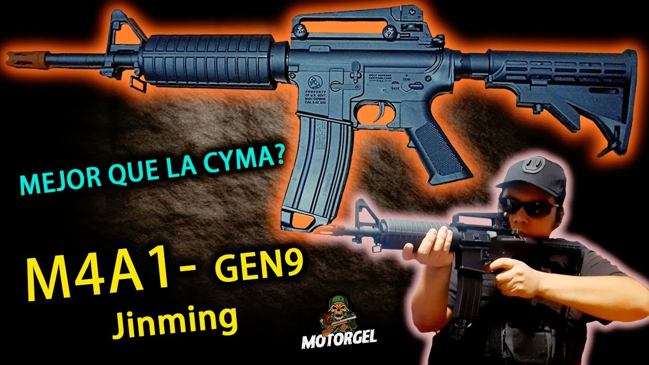 M4A1-J9 Jinming 1:1 (Review, unboxing prueba Gel blasters)