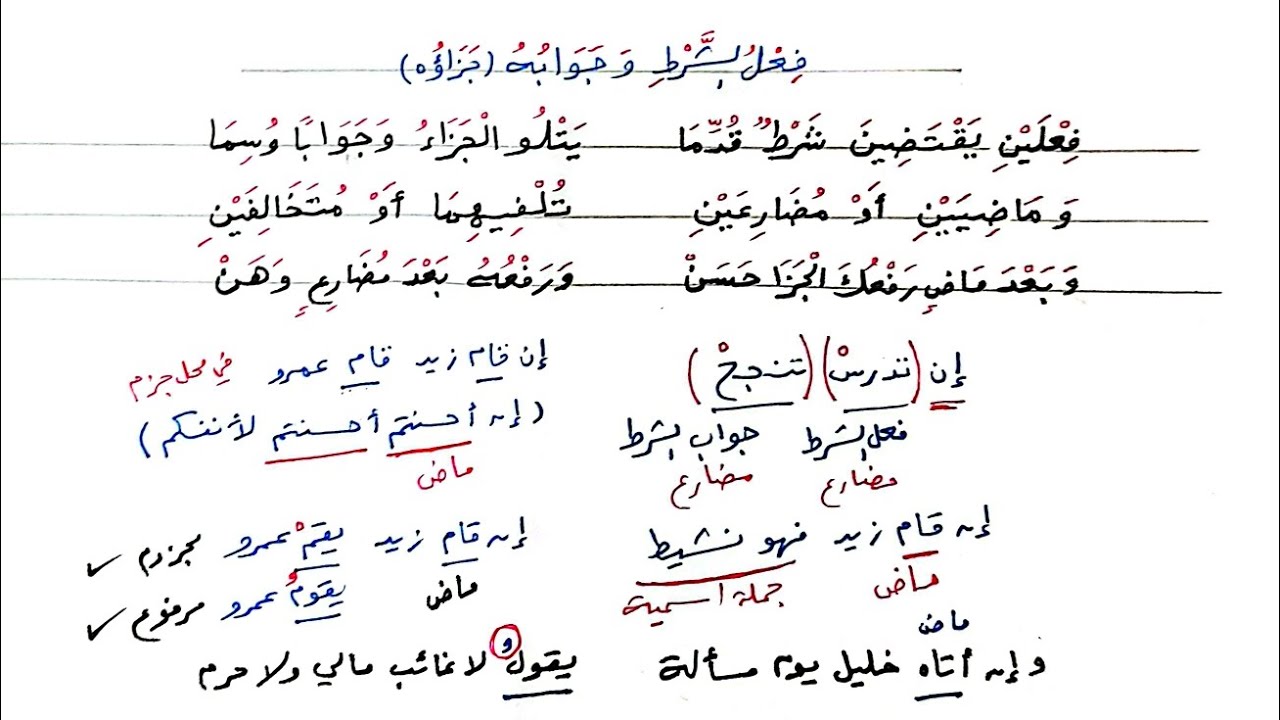 شرح ألفية ابن مالك | 235 | فعل الشرط وجواب الشرط (جزاؤه)