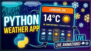 I Made a Python Weather App with LIVE ANIMATIONS! 🌦️ (Tkinter Tutorial) in Myanmar ( Burma ) screenshot 5