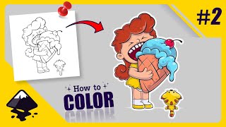 #speedart | How to color a character's line in inkscape. #2
