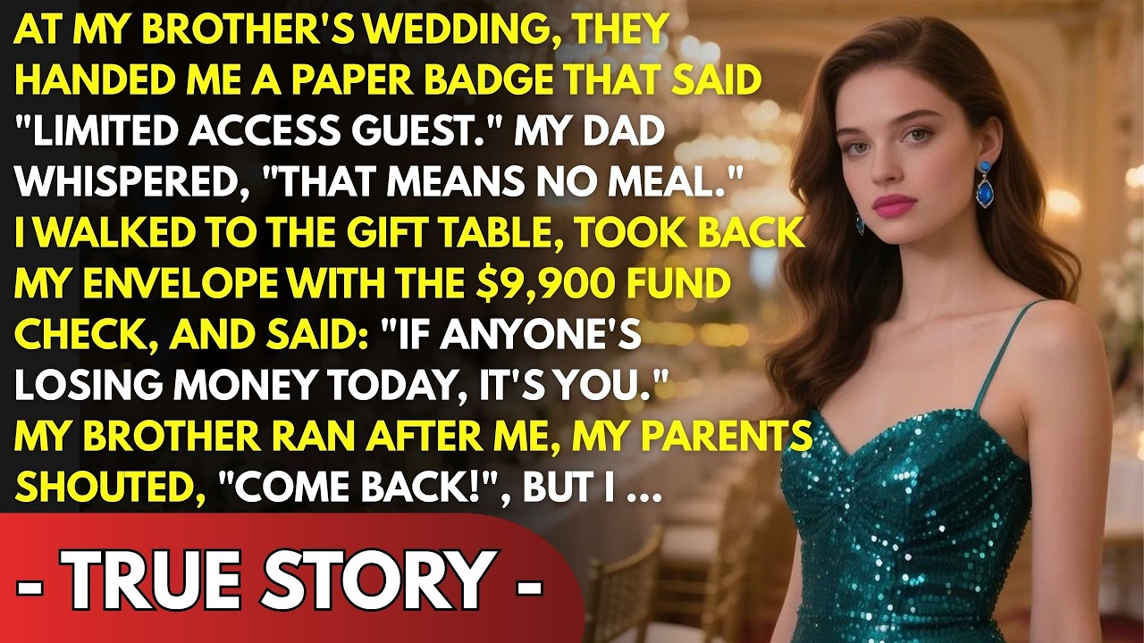 MY FAMILY MOCKED  'LIMITED ACCESS GUEST' AT BROTHER’S WEDDING THEN I REVEALED MY MILLION DOLLAR GIFT
