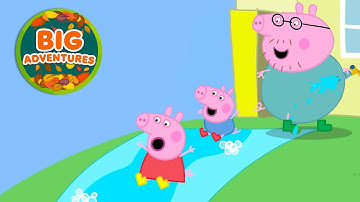 Peppa Pig’s BIG Slip ’n Slide Adventure! 💦☀️ | Water Summer Games | Tales Cartoon for Kids | 20 Mins