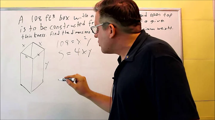 Calculus Optimization Problems:  Minimum Weight of Open Box Square Base