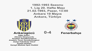 Ankaragücü 0-4 Fenerbahçe [HD] 21.02.1993 - 1992-1993 Turkish 1st League Matchday 20 (Ver. 2)