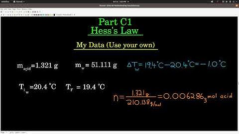 Chem 101 Thermochemistry Lab Calculations
