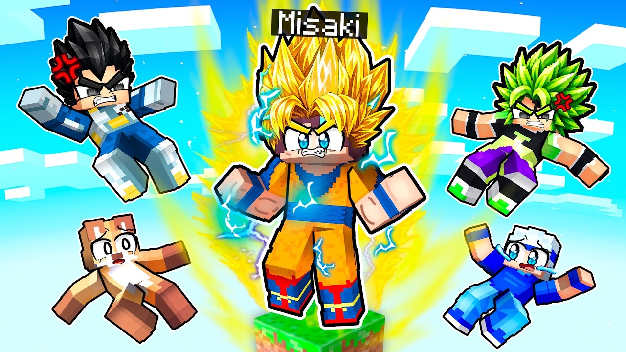 SOBREVIVÍ en UN BLOQUE de DRAGON BALL en Minecraft...
