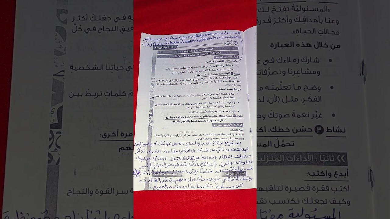 حل الأداءات المنزلية ص 37 كتاب التقييمات عربي للصف السادس الابتدائي الترم الأول
