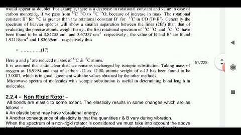 Effect of Isotopic substitution on Transition frequencies I Microwave spectroscopy I S13