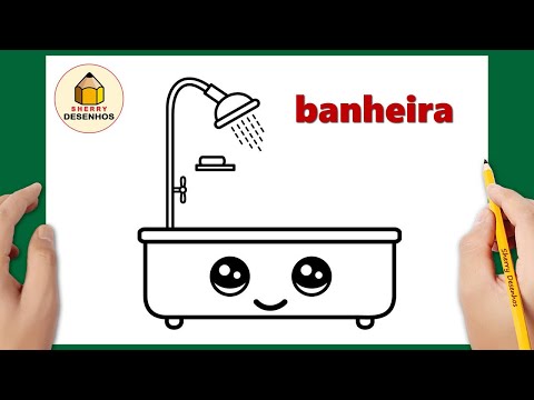 Como desenhar uma banheira kawaii | Desenho para desenhar | Desenhos felizes
