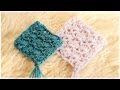 簡単かぎ編みコースターの編み方【Ｖ＆シェルステッチ】　diy crochet V stitch and Shell stitch tutorial