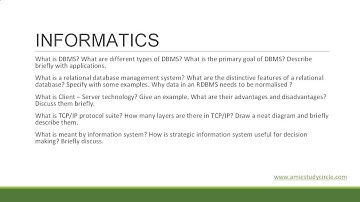 Computing & Informatics: Frequently Asked Questions in AMIE Exams