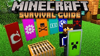 Banner Design & Custom Shields! ▫ Minecraft Survival Guide (1.18 Tutorial Lets Play) [S2E72]