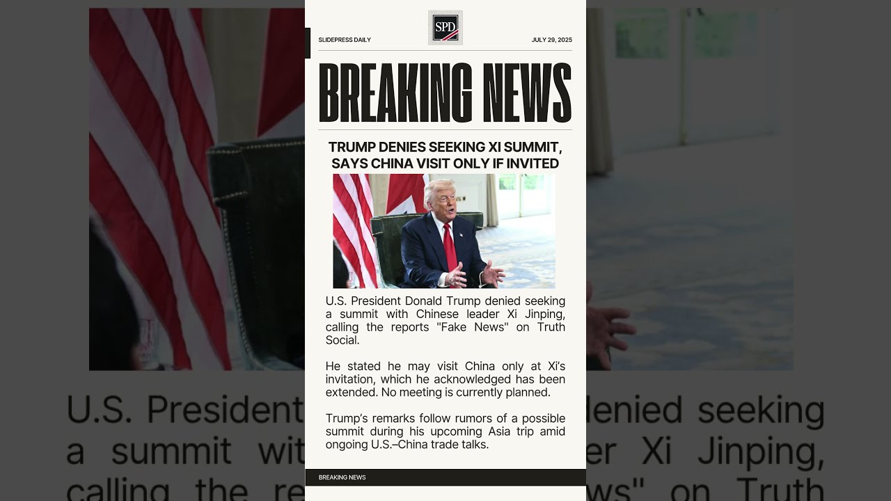 Trump Not Seeking Xi Summit May Visit China If Invited Usa Worldnews