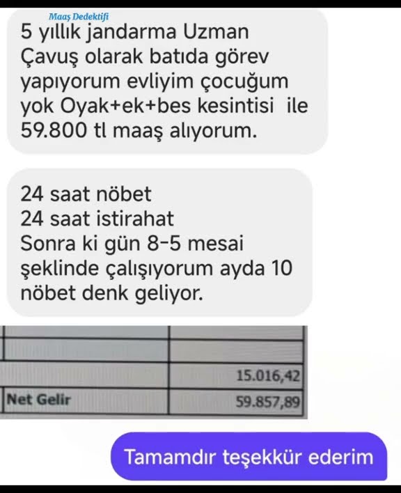 5 Yıllık Jandarma Uzman Çavuş Olan Bir Kişinin Maaşı Ne Kadar Olur?  #meslek #kazanç #maaş
