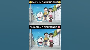 Find Only 3 Differences 🧠🤫🧐 #love #doraemon #anime..