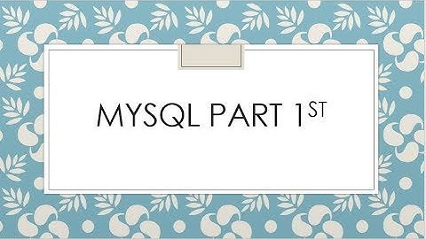MySQL part 1st for class 11th and 12th