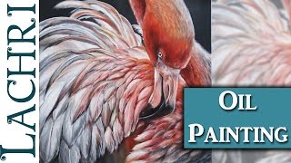 Flamingo Oil Painting Demonstration - Art tips w/ Lachri