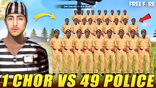 49  Police Vs 1 Chor Sunny🤣😱Chor Police - Garena Free Fire