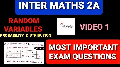 Inter Maths2A RandomVariable - 1-Part | Exam Questions