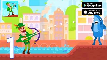 Bowmasters - Gameplay Walkthrough Part 1 - Duels: 1-5 (Android, iOS)