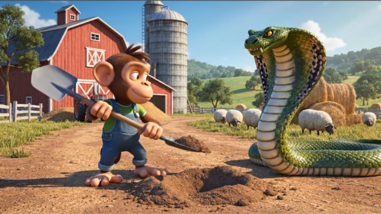 Cute Monkey Farm Adventure: Funny Animal Rescue & Happy Tractor Work