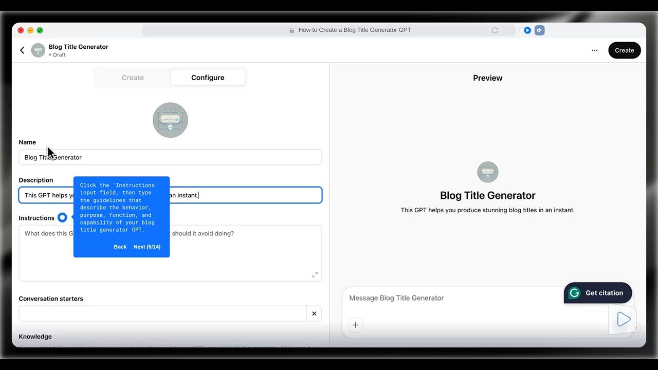 How to Create a Blog Title Generator GPT with ChatGPT (Step-by-Step)