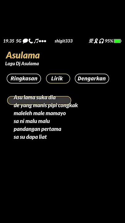 lirik lagu asu lama suka dia