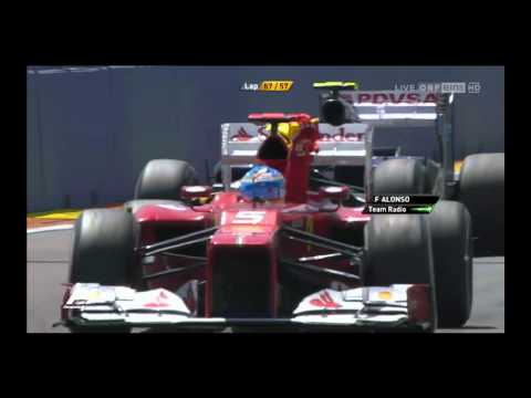 F1 2012 Valencia Race Team Radio Alonso after Race Win [HD]