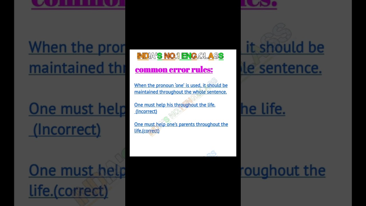 common errors in English 