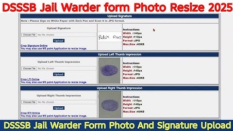 DSSSB Photo Upload | DSSSB Jail Warder Form Photo Upload | DSSSB Jail Warder form Photo Resize 2025