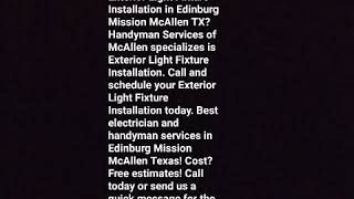 Exterior Light Fixture Installation Services in Edinburg Mission  TX |Handyman Services of McAllen