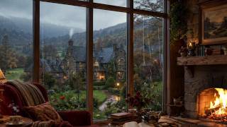 Fireplace And Rain Ambience | 5 Hours Relaxing Sounds for Sleep